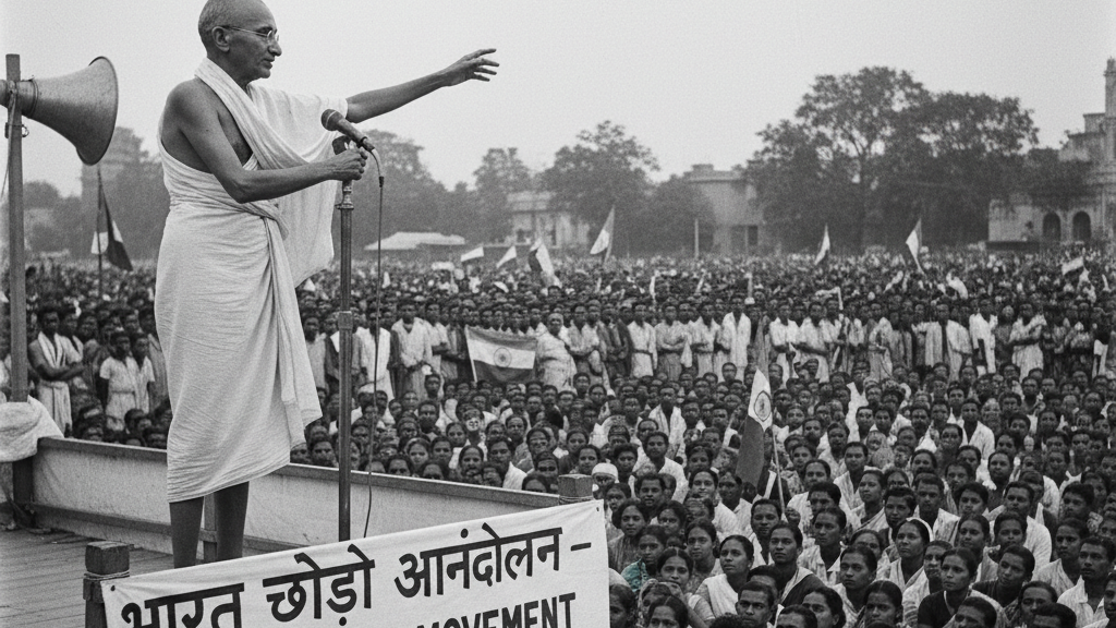 भारतीय स्वतंत्रता संग्राम में गांधीजी के योगदान का संक्षेप में वर्णन कीजिए।