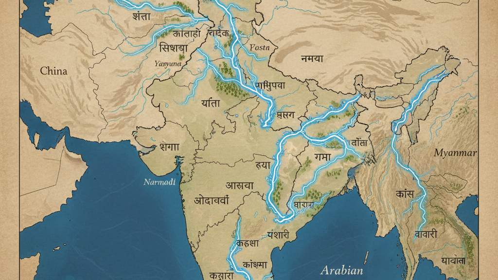 भारत के प्रमुख नदी तंत्रों के नाम बताइए और उनके प्रमुख जलग्रहण क्षेत्रों का संक्षेप में वर्णन कीजिए।