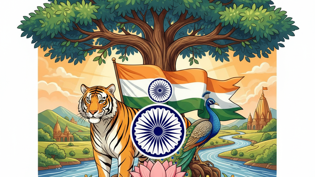 भारत के राष्ट्रीय प्रतीकों का चयन किन सिद्धांतों पर आधारित था और वे किस प्रकार राष्ट्र के मूलभूत मूल्यों को दर्शाते हैं?