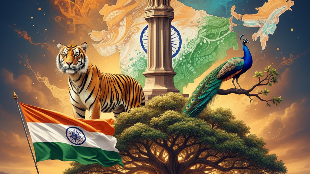 भारत के राष्ट्रीय प्रतीकों का सामूहिक महत्व क्या है और ये विभिन्न प्रतीक भारतीय गणराज्य के मूल आदर्शों तथा सांस्कृतिक विविधता को किस प्रकार प्रतिध्वनित करते हैं?